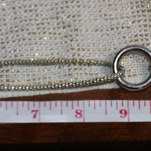 Silver Tone 18" Large Heart Pendant Necklace - Picture 3 of 8